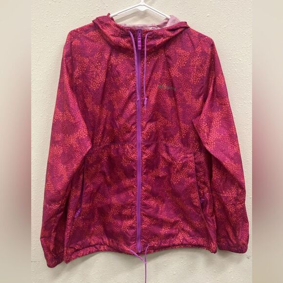 Columbia Women’s full zip Vibrant Pink Raincoat Large - Picture 1 of 3